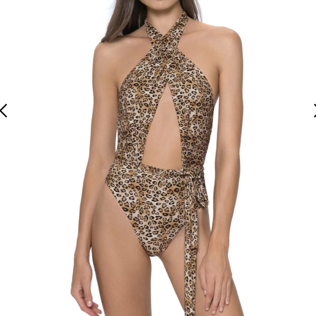 Pq Swim Alex Leopoard Print One Piece Swimsuit Size Small